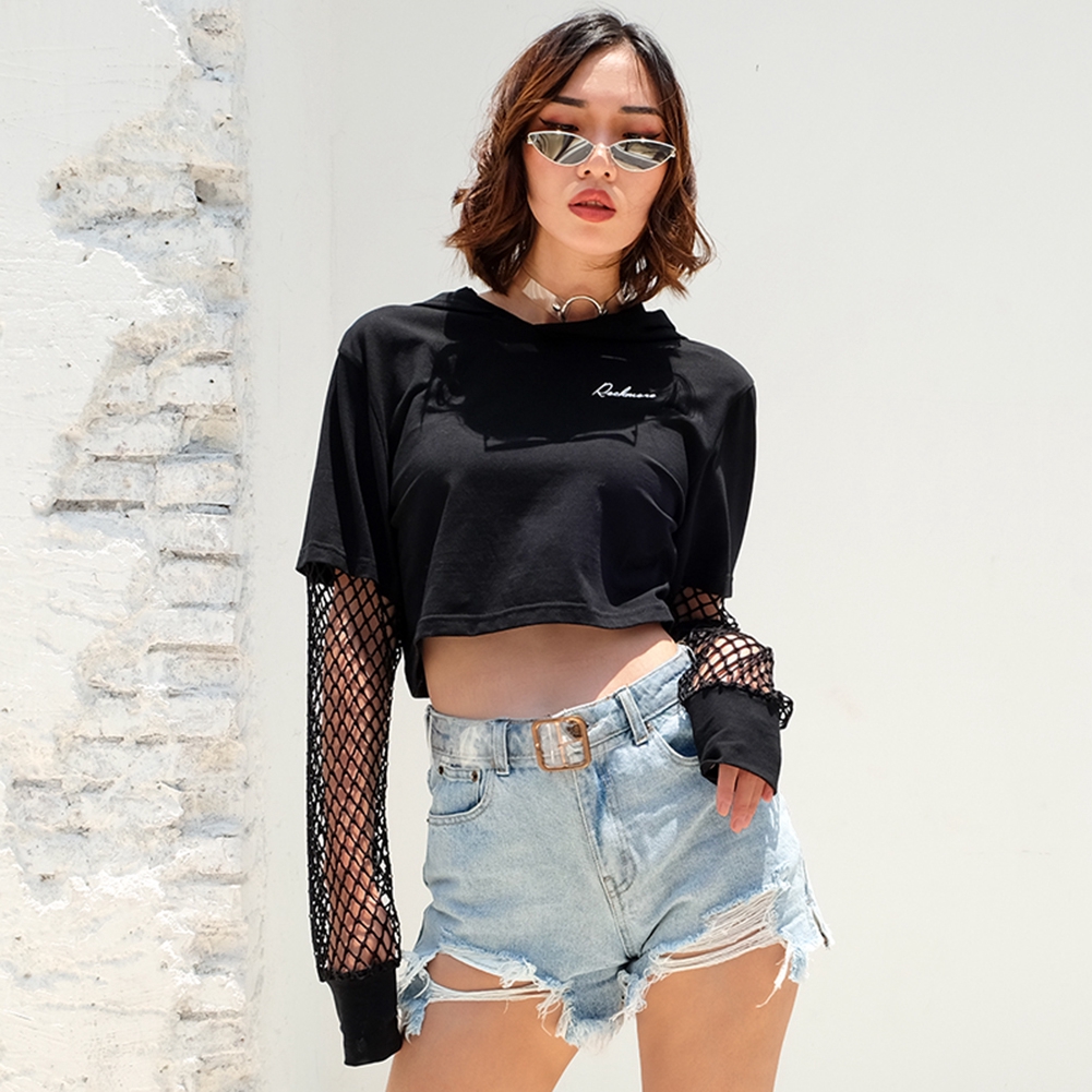 mesh hoodie crop top