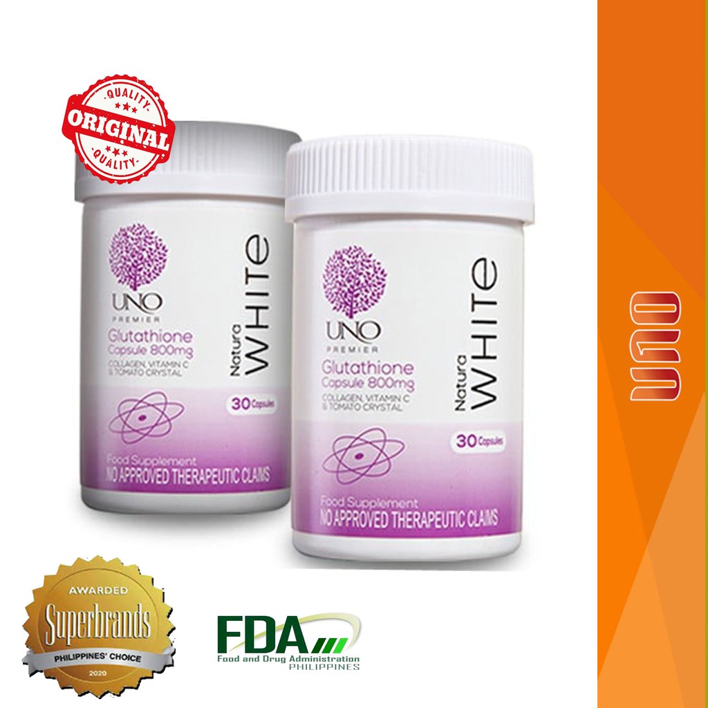 UNO NATURA WHITE GLUTATHIONE CAPSULE 800mg | Shopee Philippines