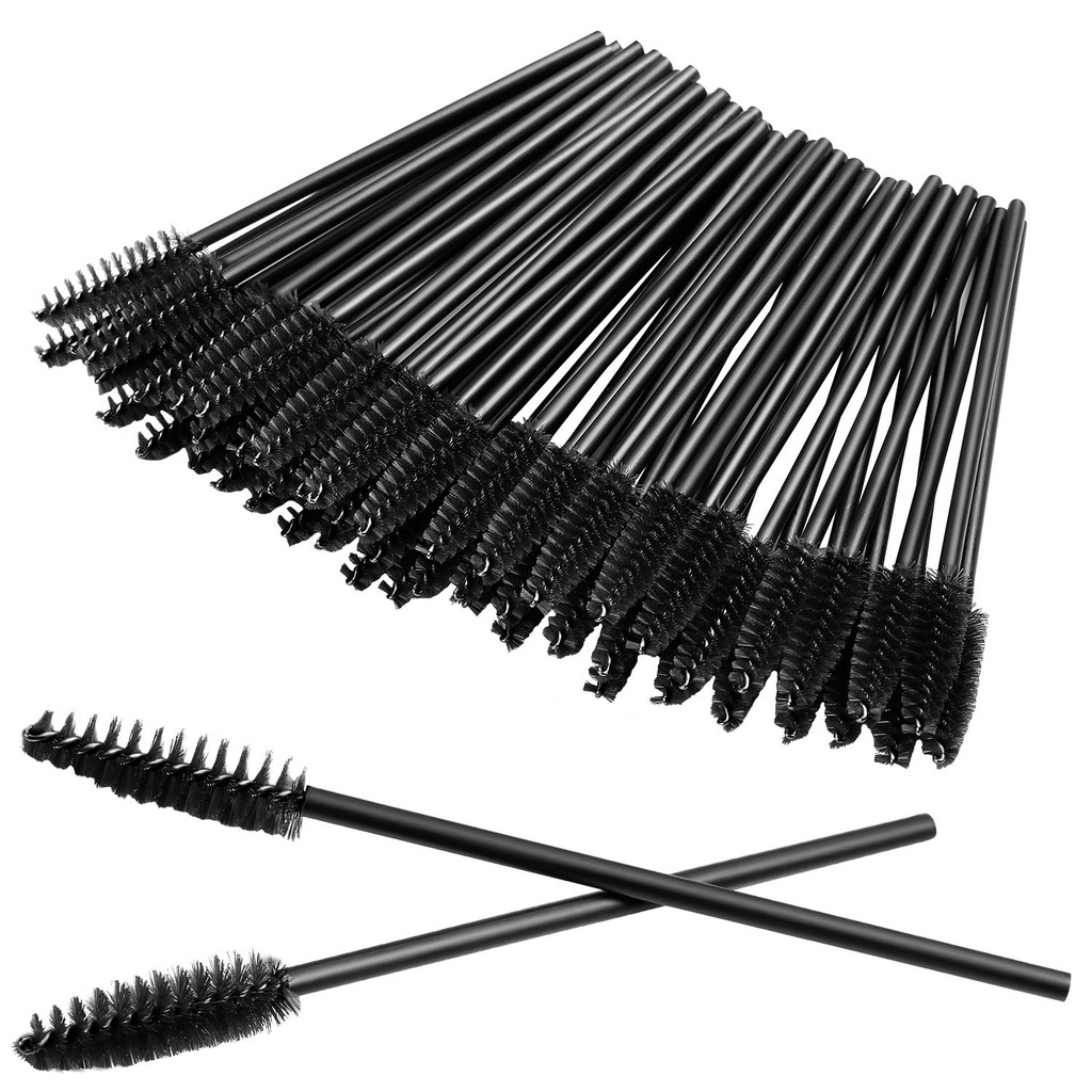50pcs black Disposable Eyelash Brush Mascara Wand Applicator Brush
