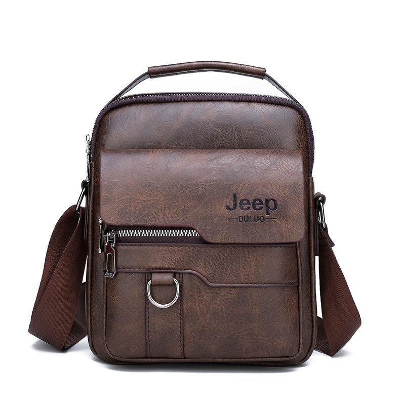 Casual Retro Jeep Men Handbags Shoulder Messenger Briefcase PU Leather Backpacks Ready Stock COD