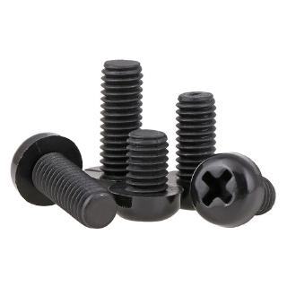 30pcs M3 M4 PA66 Black hand screw nylon black slotted knurled plastic screws
