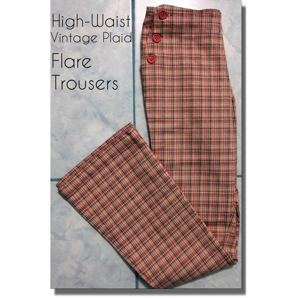 flared tartan trousers