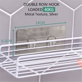 Silver Home Plastic Hooks Waterproof Sticky Hook for Kitchen Bathroom Shelf Sticker,Sticking Wall Strong Adhesive Hook Hanger #6