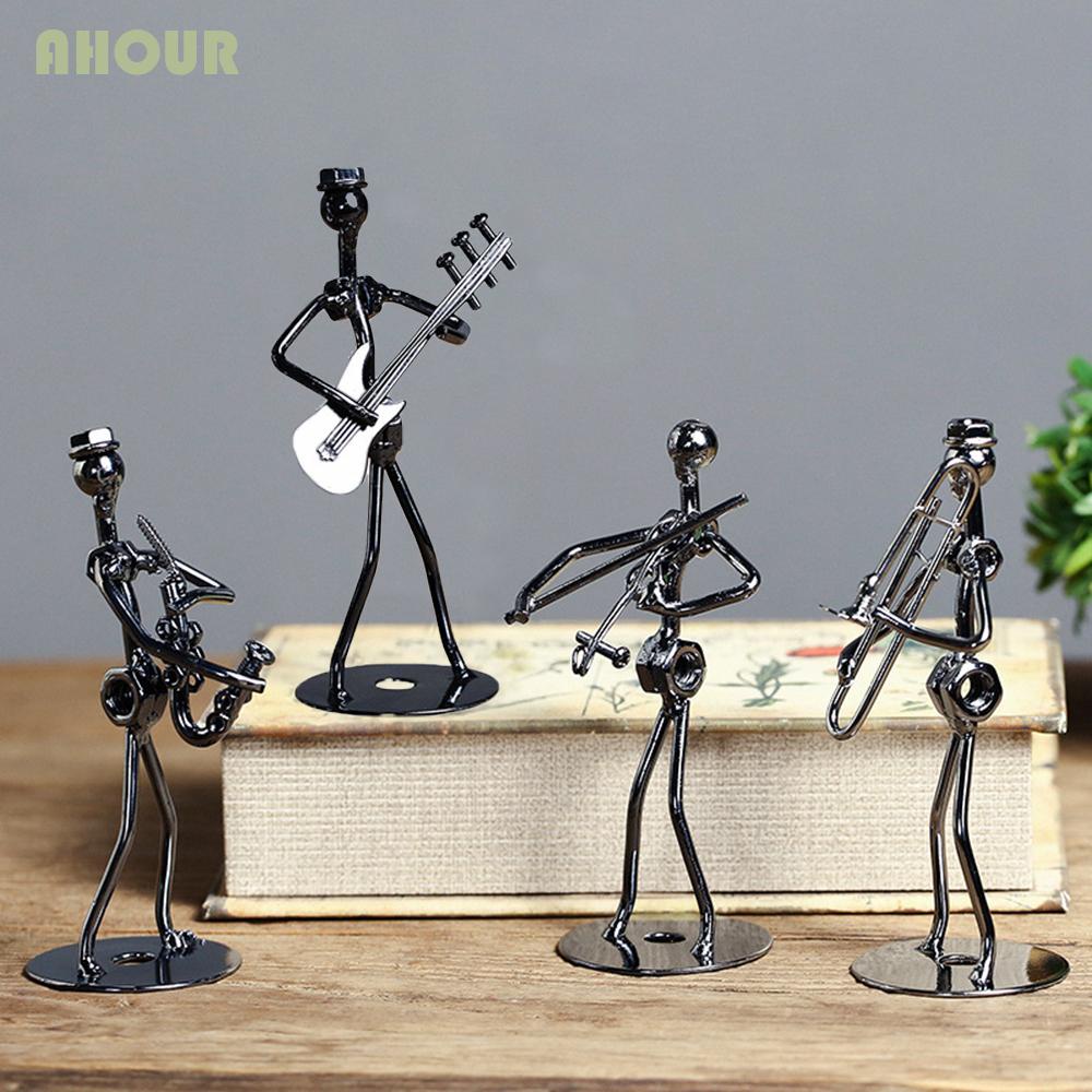 AHOUR 8 Styles Music Man Art Band Sculpture Iron Man Figurine Mini