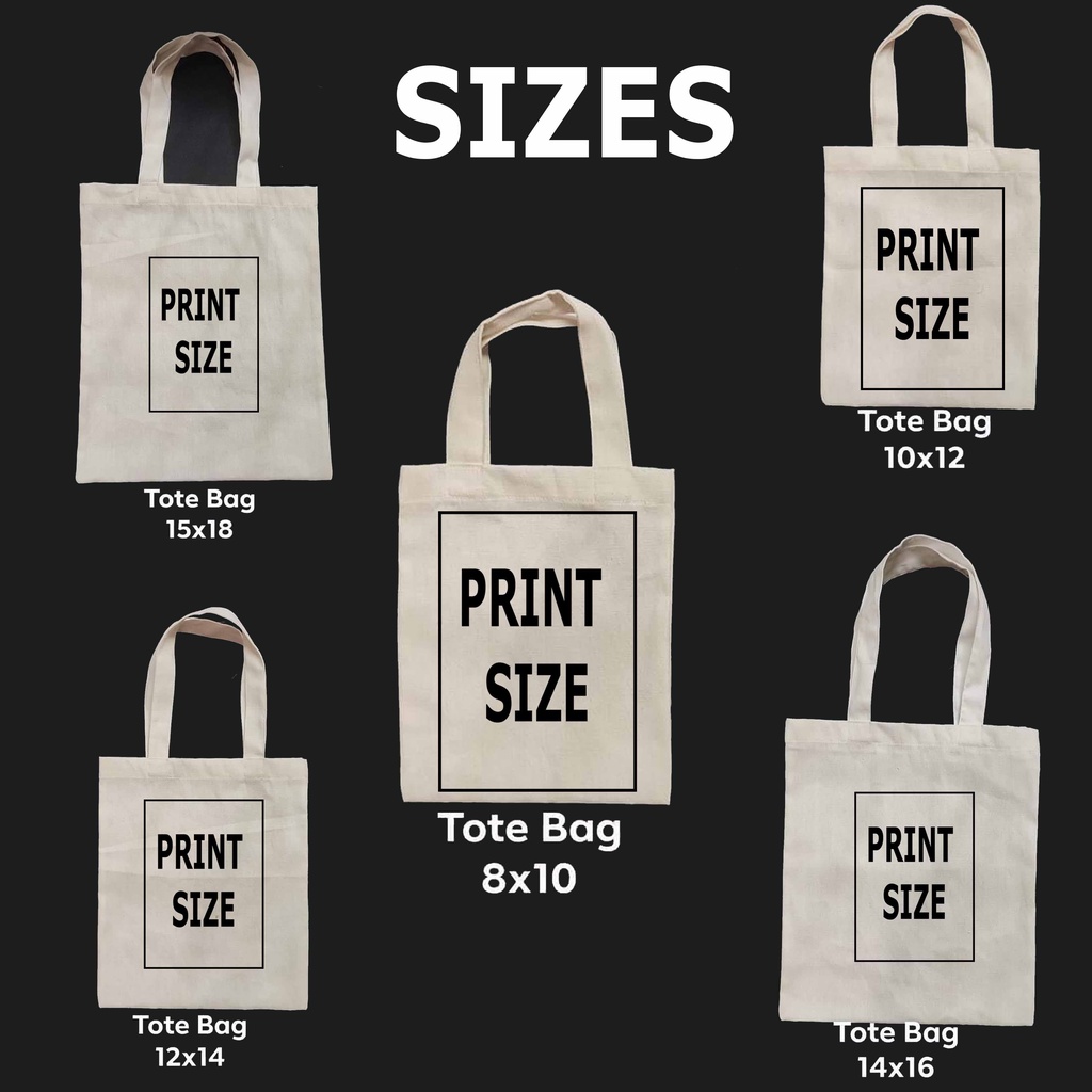 Tote Bag Size Chart AOP Tote Size Chart Sizing Chart For | lupon.gov.ph