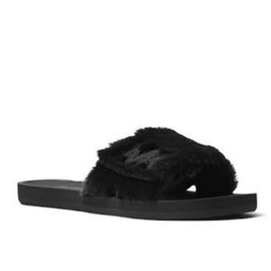 michael kors fur slides