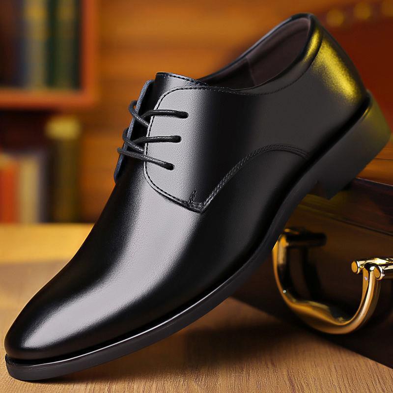 Men's black leather office security shoes LH-866 | Shopee Philippines