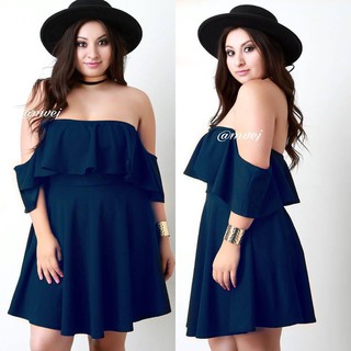 off shoulder long dress for chubby