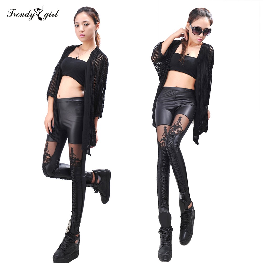 leather and lace pants
