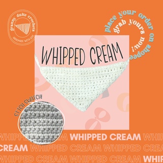 Whipped Cream - GDC Dog Bandanas (customizable crochet pet scarfs for small, medium, large pets)