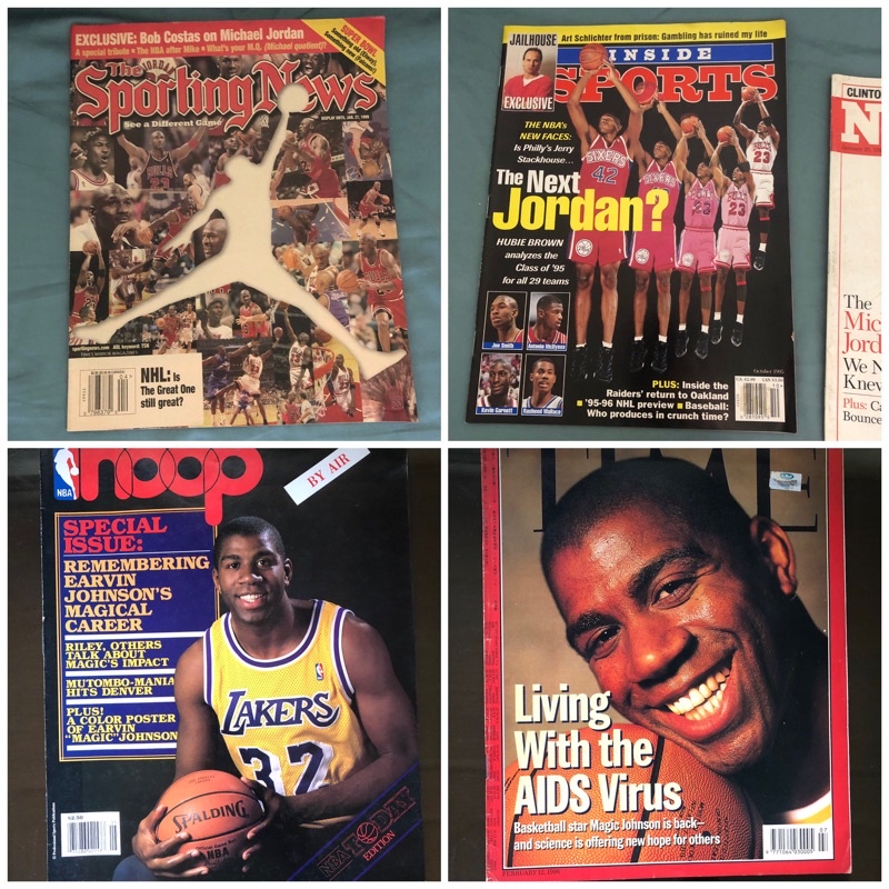 Michael Jordan and Magic Johnson Vintage NBA Magazines Choose | Shopee ...