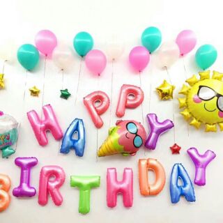 Happy birthday asstd metallic foil balloon helium quality 16” #2