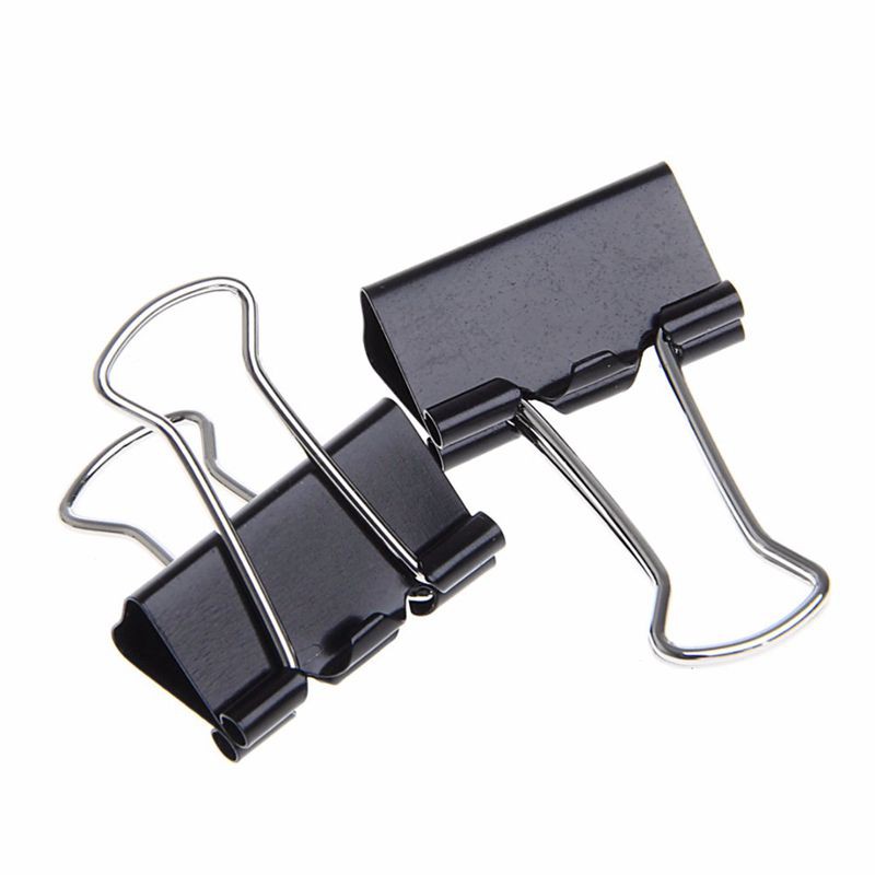 black metal binder clips