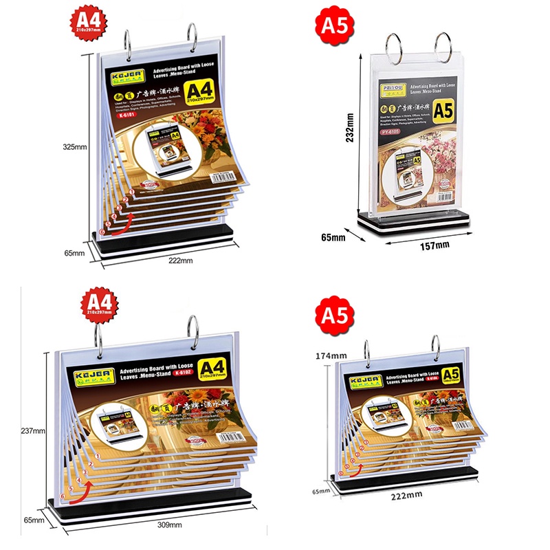 Menu Board Display A4 Leaves Advertisement Sign Poster for Food Store ...