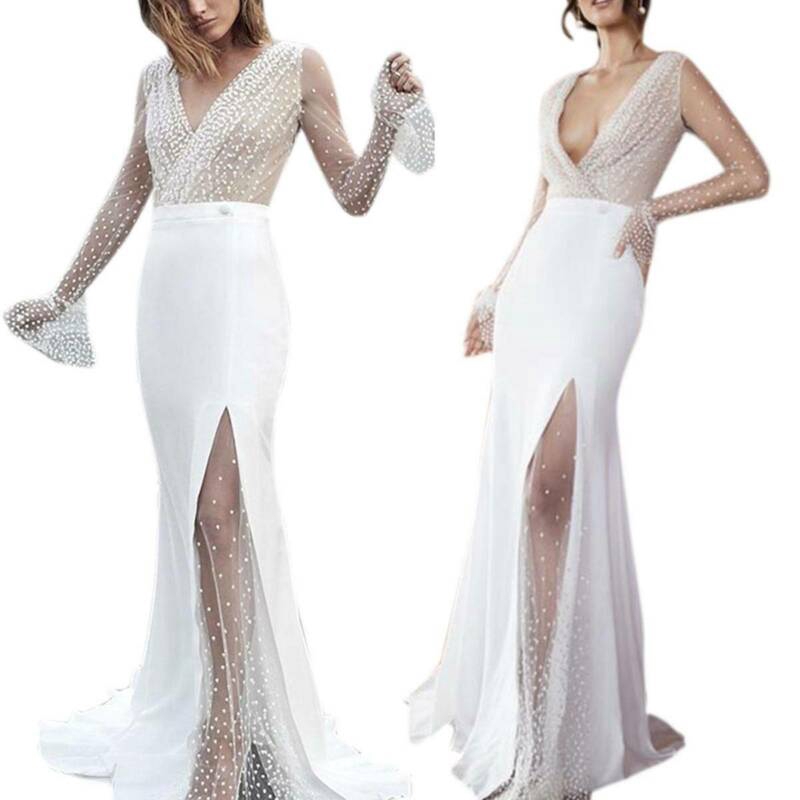 long sleeve party gown