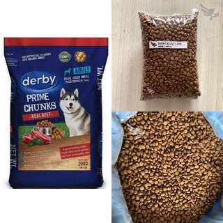 top breed dog food Derby Adult 1kg Repacked Prime Chunks - Beef Flavor - Dog Dry Food - petpoultryp
