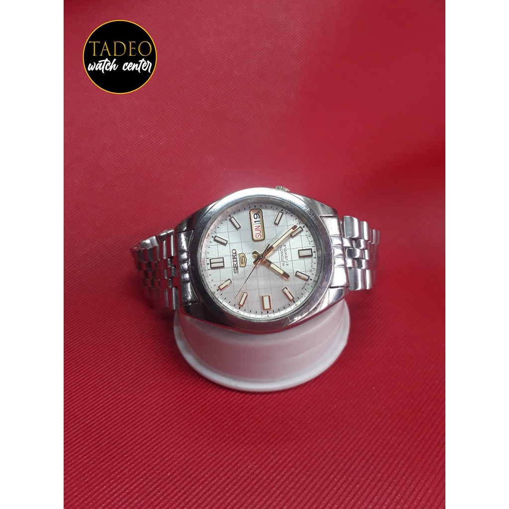 Seiko 5 7S26-00X0 Grey/Silver Chequered Dial Men's Watch | Shopee  Philippines