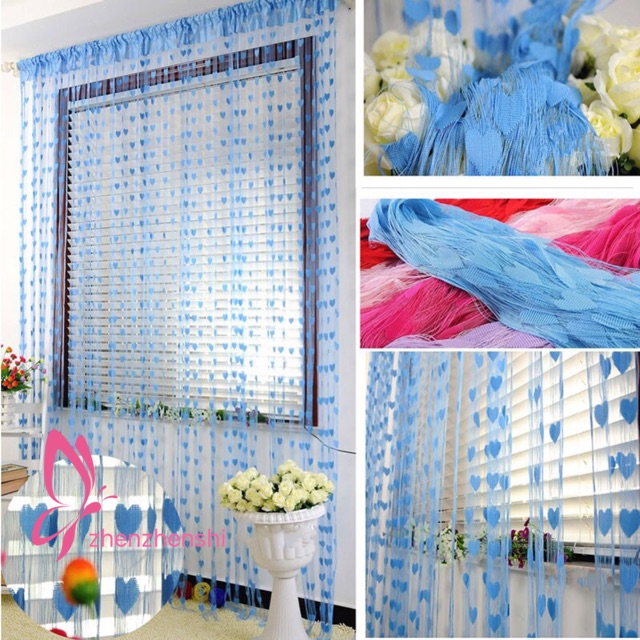 Romantic Heart Line Shaped Door Window Room Tassel Curtain
