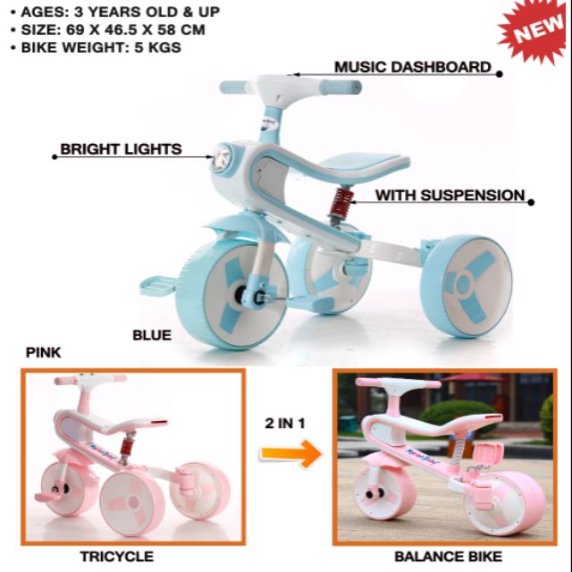 balance bike and tricycle