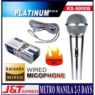 PLATINUM KS-5000 Professional Dynamic Rich And Clean Vocal Sound Karaoke Microphone with 8 Meters Mi