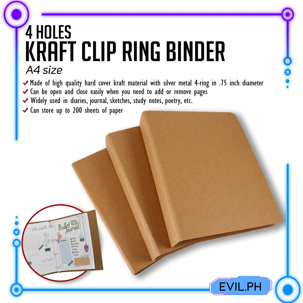 Kraft Paper Shell Binder [Available size A6 / A4 Size] Hard Cover