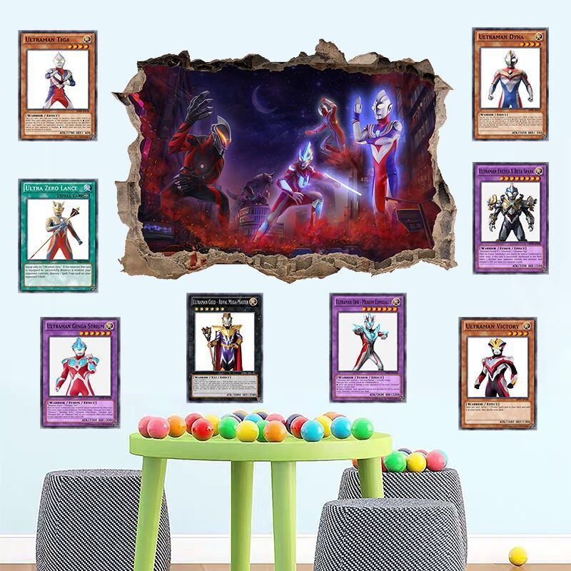 Wallpaper Self Adhesive Paper Decoration Bedroom Wall New Ultraman 3d Stereo Wall Stickers Cartoon Shopee Philippines