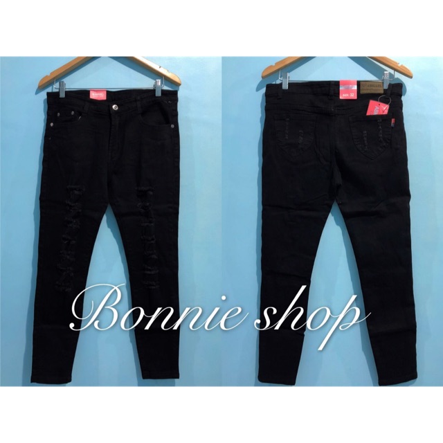 tattered jeans black