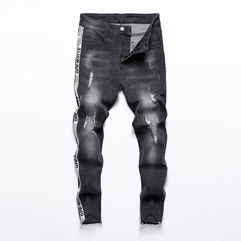 black grey ripped jeans mens