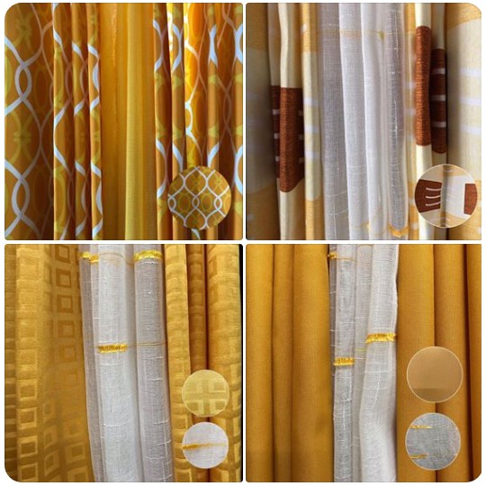 Ring Curtains Gold And Yellow Colors, Metallic Gold Curtains