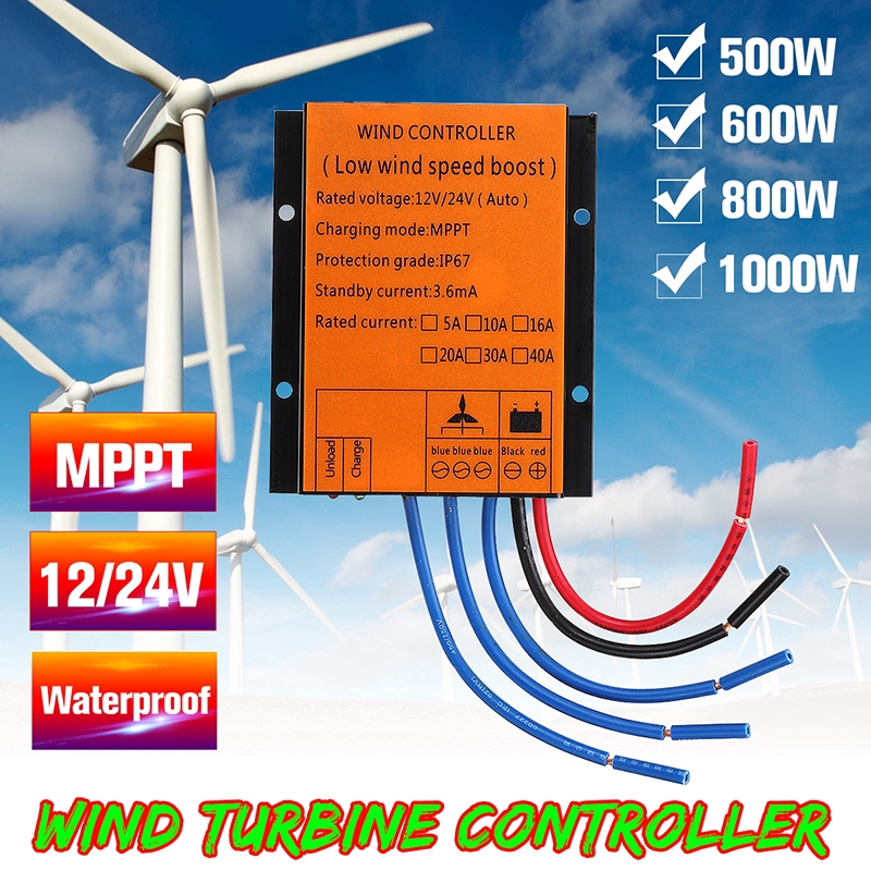 MPPT Wind Turbines Charge Controller 500-1000W 12/24V Auto Waterproof ...