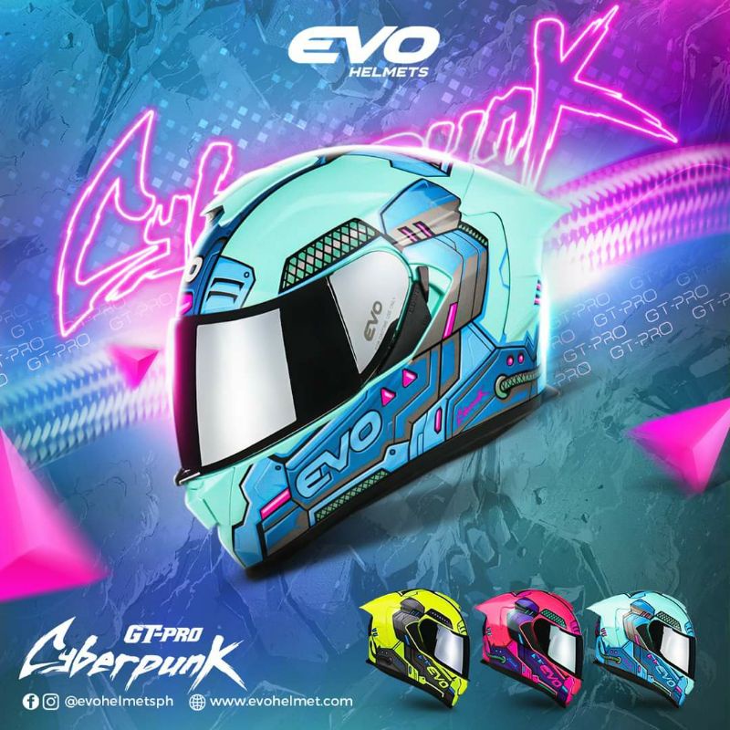 Evo Gtpro Cyberpunk Full Face Dual Visor Helmet Shopee Philippines