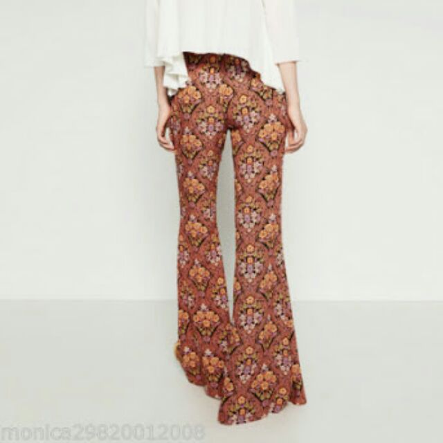 zara patterned trousers