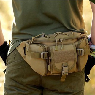 Black Waist Pack Bag for Men Women Tactical Military Nylon Fanny Pack with Adjustable Buckles Multi Functional for Outdoors Workout Traveling Casual Running Hiking Cycling 