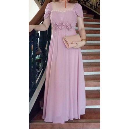 long gown wedding/pang abay/ninang gown preloved | Shopee Philippines