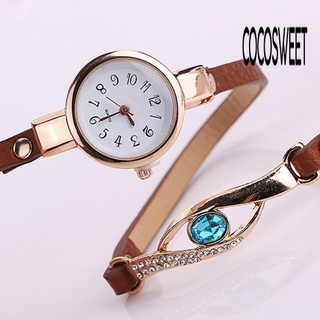 CCT-Lady Blue Eye Infinity Multilayer Faux Leather Charm Bracelet Quartz Wrist Watch #8