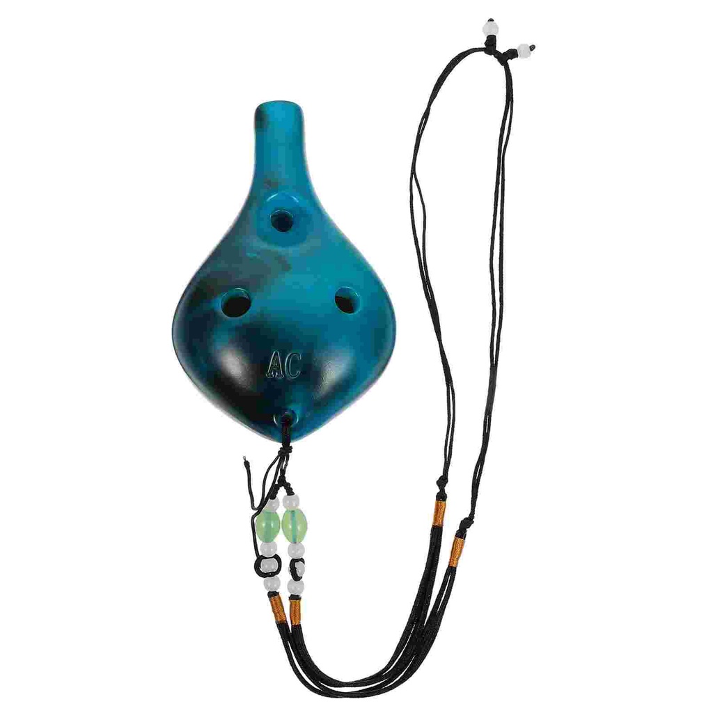 1Pc 6 Hole Ocarina Dolomite Ocarina Instrument Gift with Rope and Bag