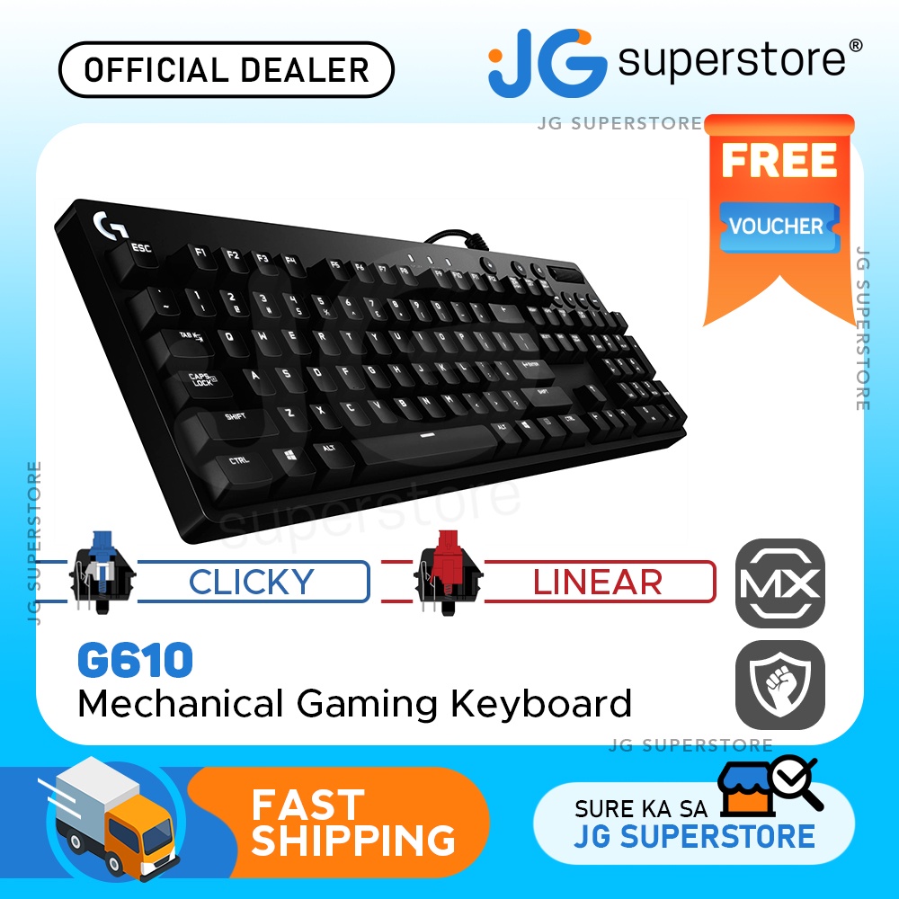 Logitech G610 Orion Red / Blue Backlit Mechanical Wired Keyboard Cherry MX (Red Linear, Blue Clicky) | Philippines