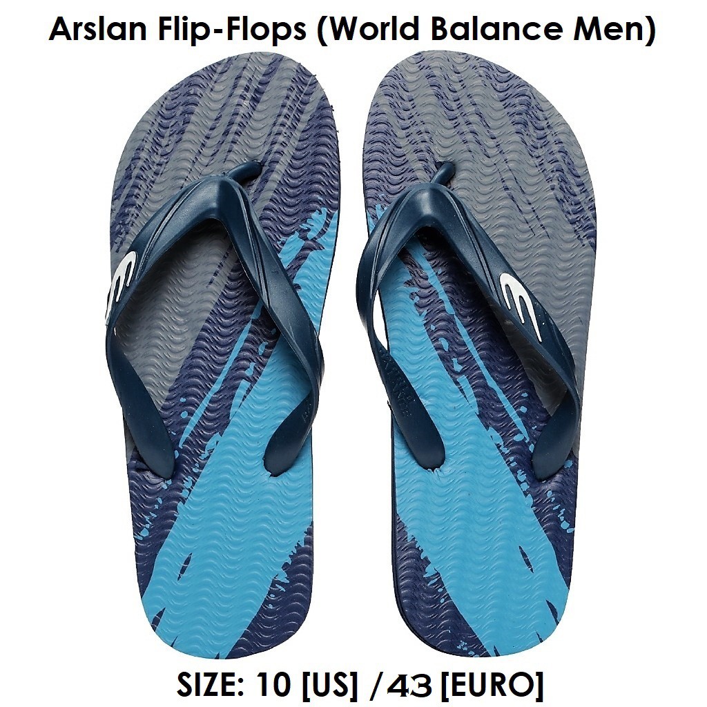 world balance flip flops