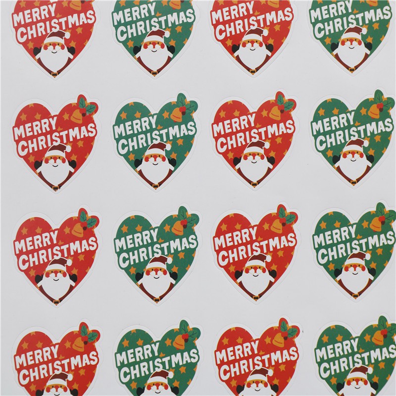 Crafts 2 Sheets Merry Christmas Badge Sticker Envelope Seal Gift Food