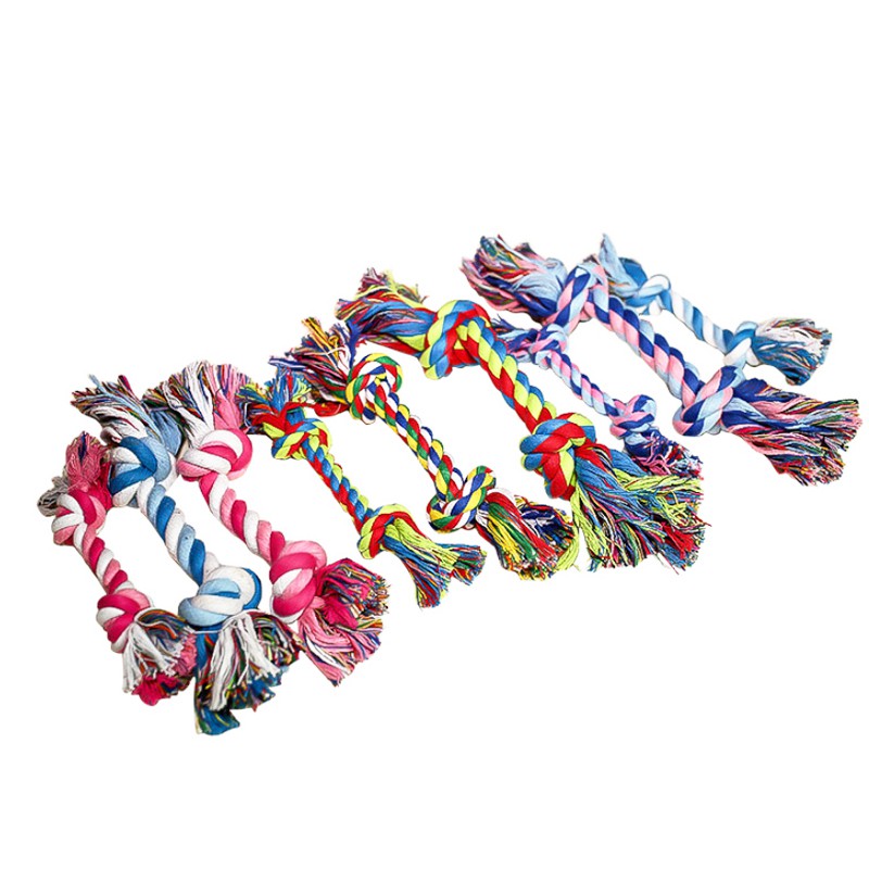 Dog Chew Toy Pet Toy Supplies Puppy Dog Cotton Braided Bone Ropes #2