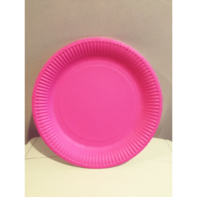 fuschia paper plates