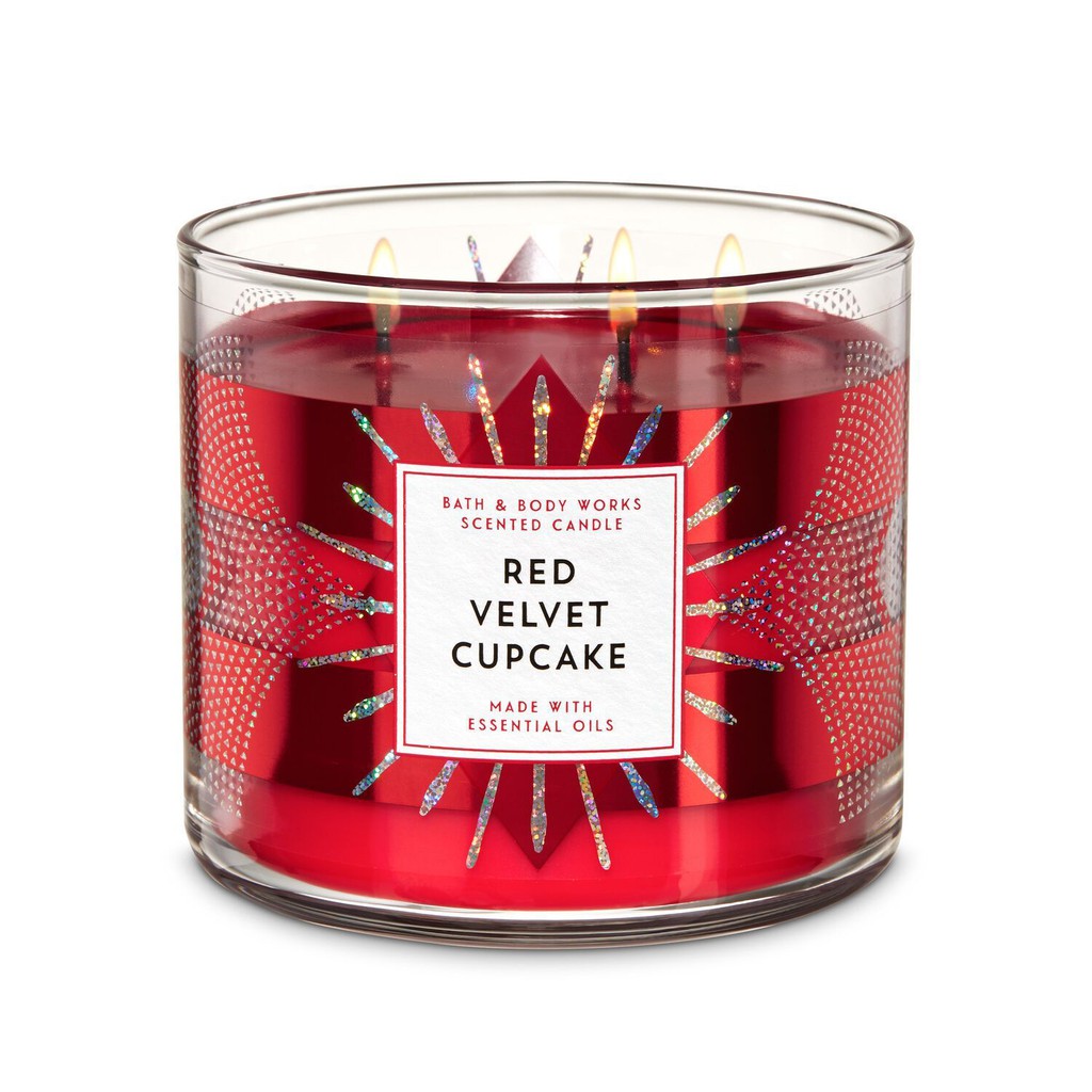 4 Bath Body Works Large 3-Wick Candle Red Velvet Cupcake 