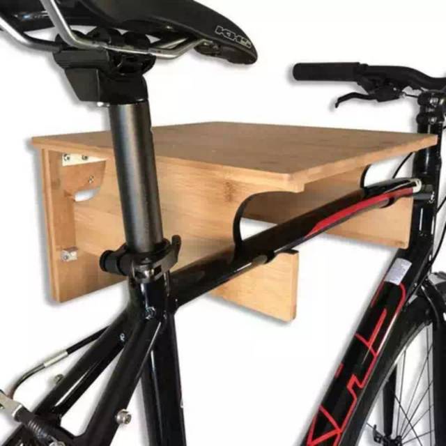 wooden bike hanger