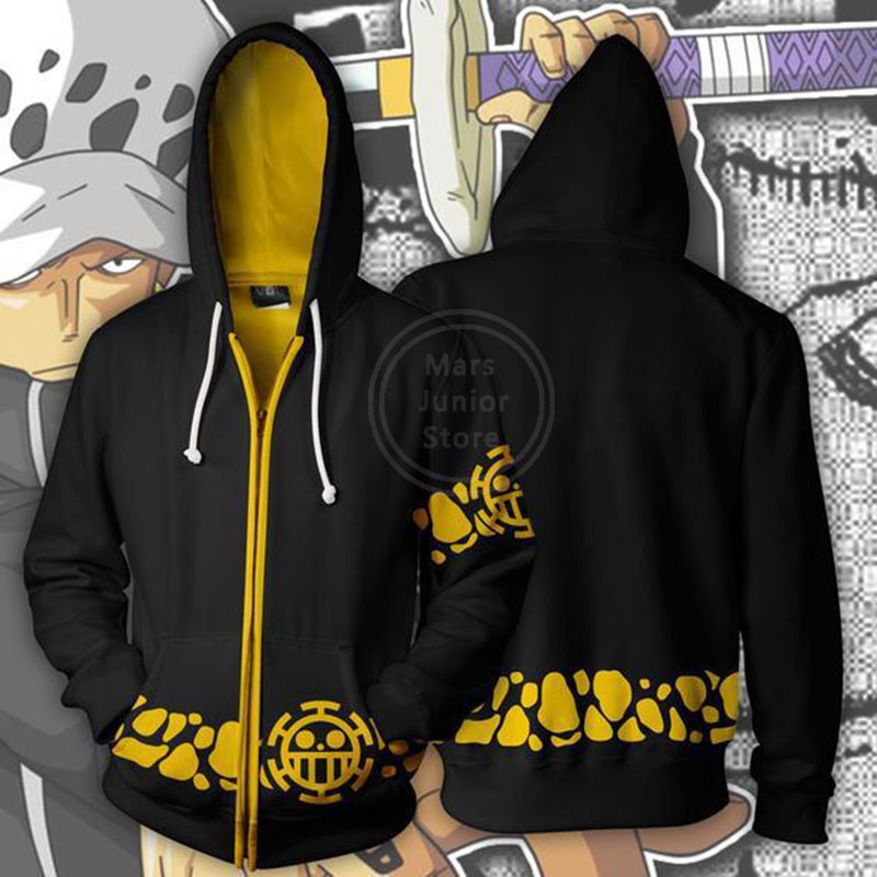 Men Boys Anime One Piece Trafalgar Law Long Sleeve Hooded Coat Cosplay Jacket Shopee Philippines