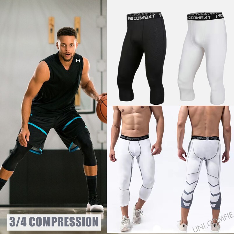 【S2XL】3/4 Compression Pants for Basketball Sport Legging