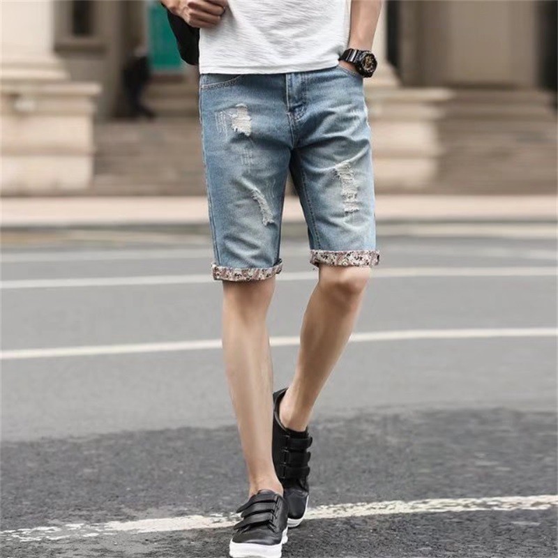 knee cropped jeans