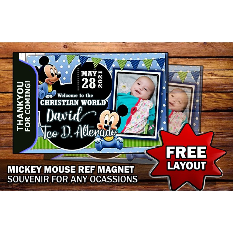 MICKEY MOUSE CHRISTENING/DEDICATION ALL OCCASIONS REF MAGNET