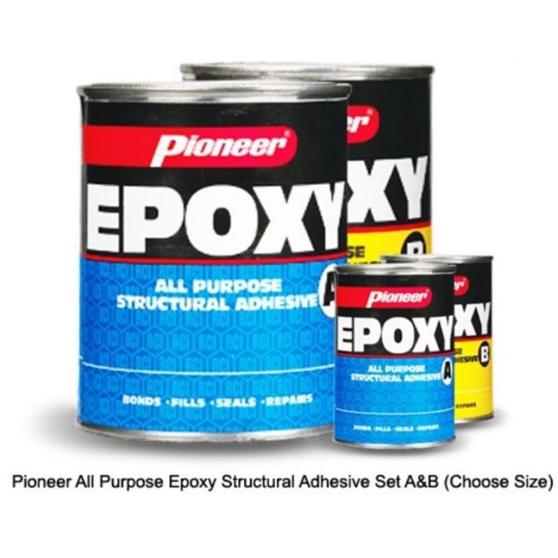 PIONEER EPOXY A & B ALL PURPOSE STRUCTURAL ADHESIVE 1LITER, 1GALLON