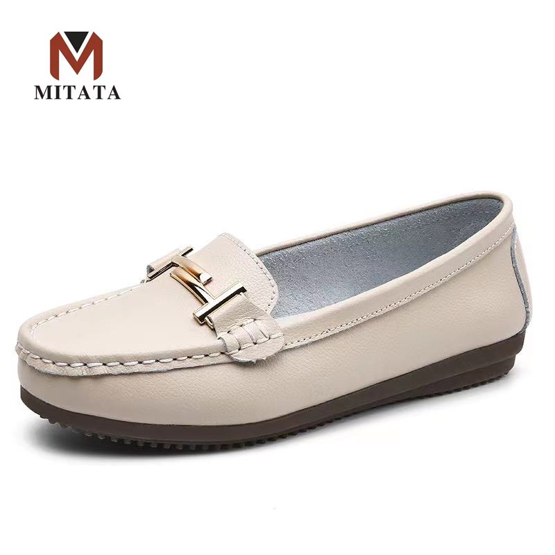 MITATA Leather Women Loafers Shoes Shopee Philippines