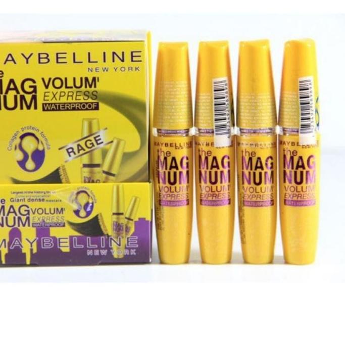 (Perbox) Maybelline MAGNUM Yellow Volume MASCARA Content 12 PC